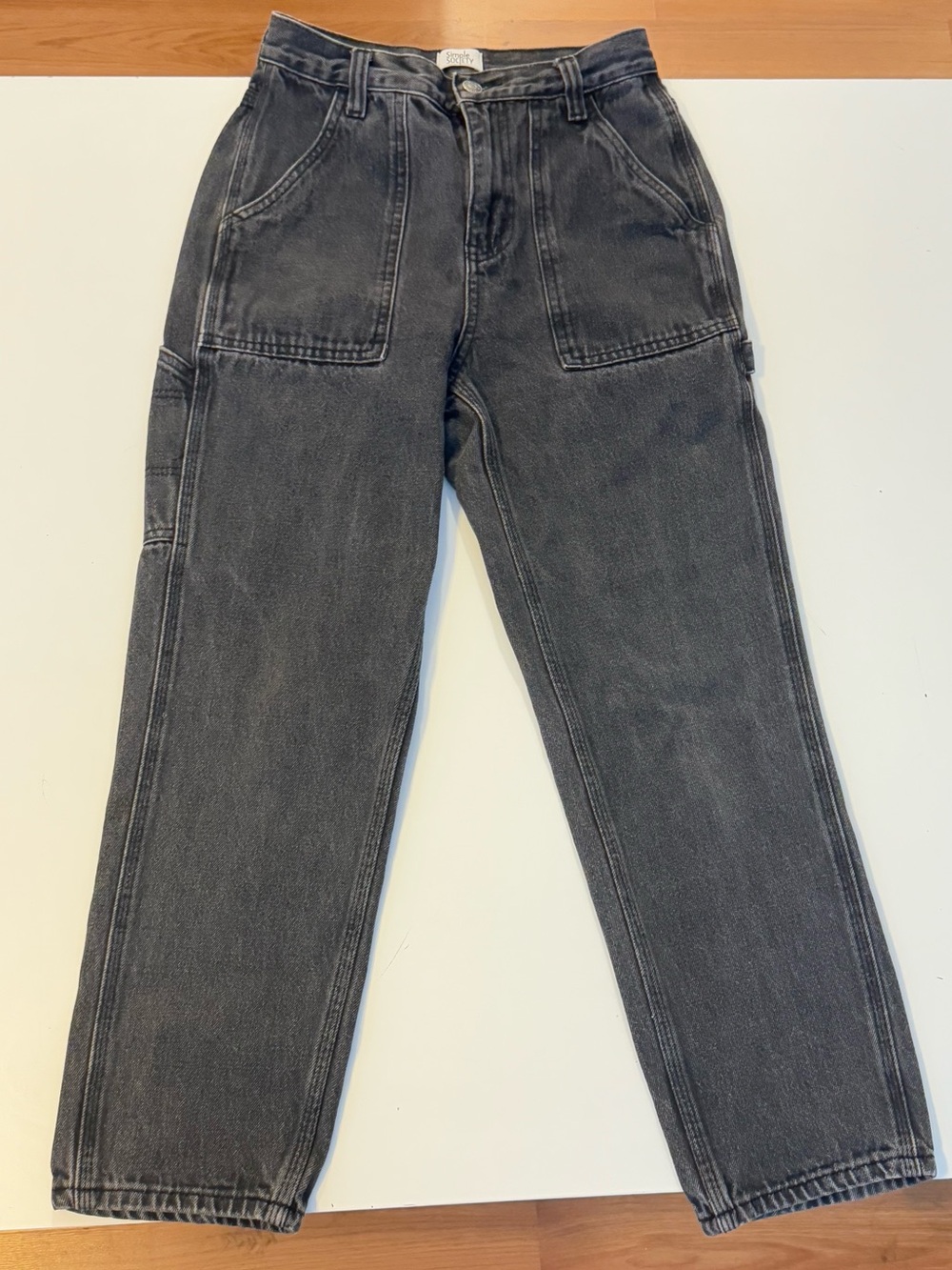 Women's Straight-Leg dark grey Washed Jeans 1/25